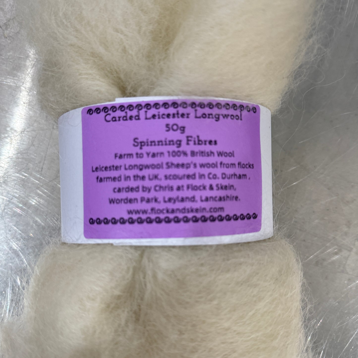 Carded Leicester Longwool- Natural White