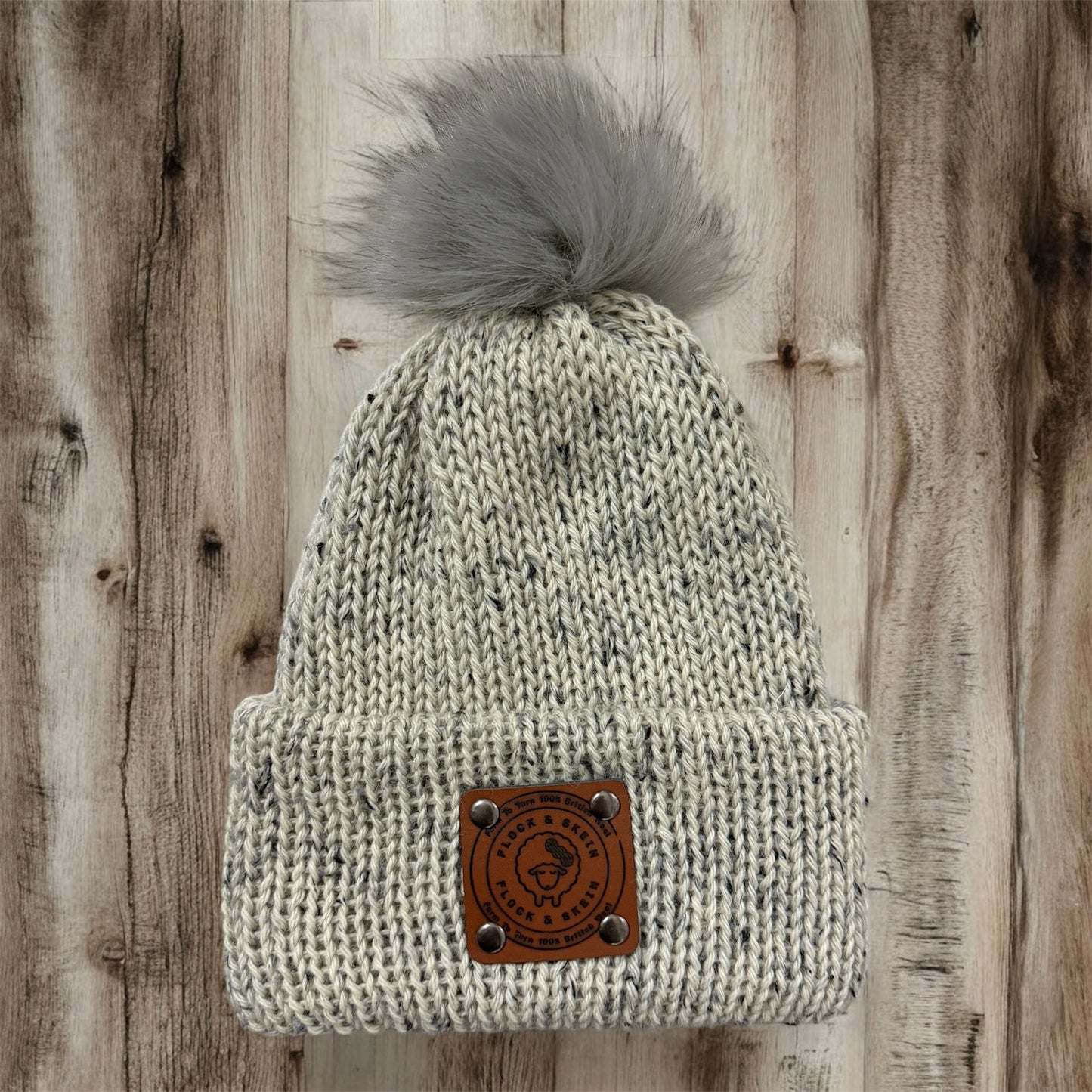 Bobble Hats - Bluefaced Leicester- Cream Tweed