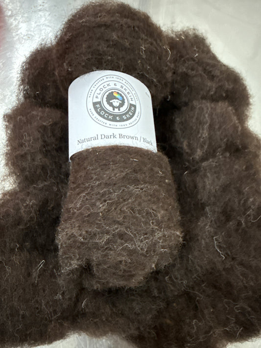 Carded Jacob Sliver Dark Brown / Black