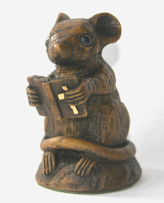 Church Mouse with Bible.  Reproduction carving Ornament.
