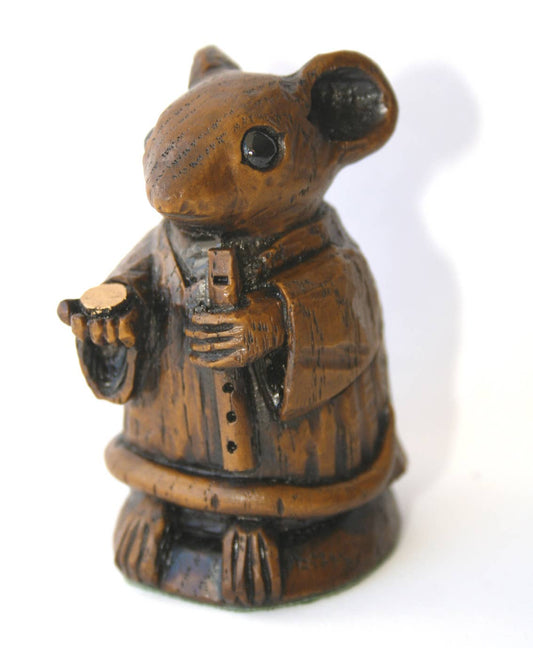 Church Mouse Busking. Reproduction carving Ornament Gift.