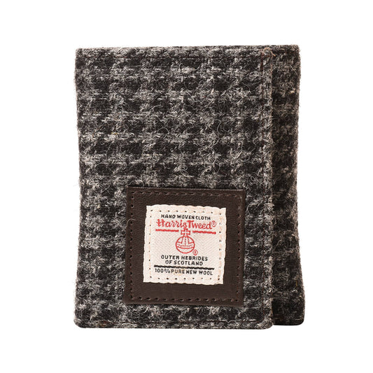 Harris Tweed Wallet Trifold Button Black