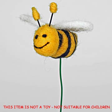 Felt Bee On Wire Planter Decoration