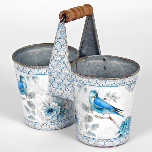 Bluebird Double Pots with Handle